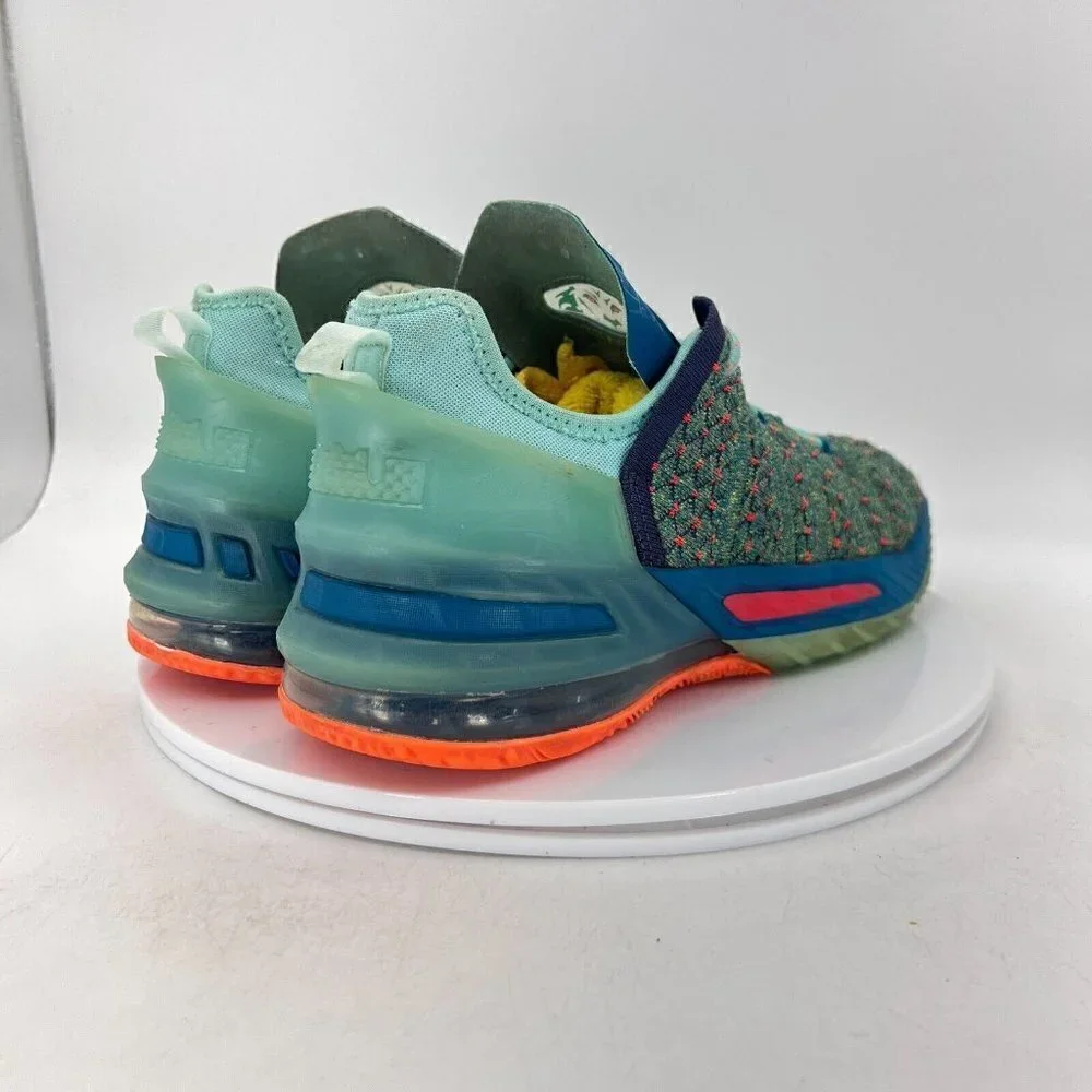 Nike Lebron XVIII 18 Youth Size 7Y CW2760 300 Green Abyss Red Basketball Shoes - Picture 5 of 14